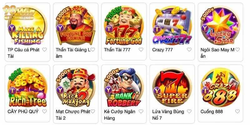 Nổ hũ theo chủ đề thú vị